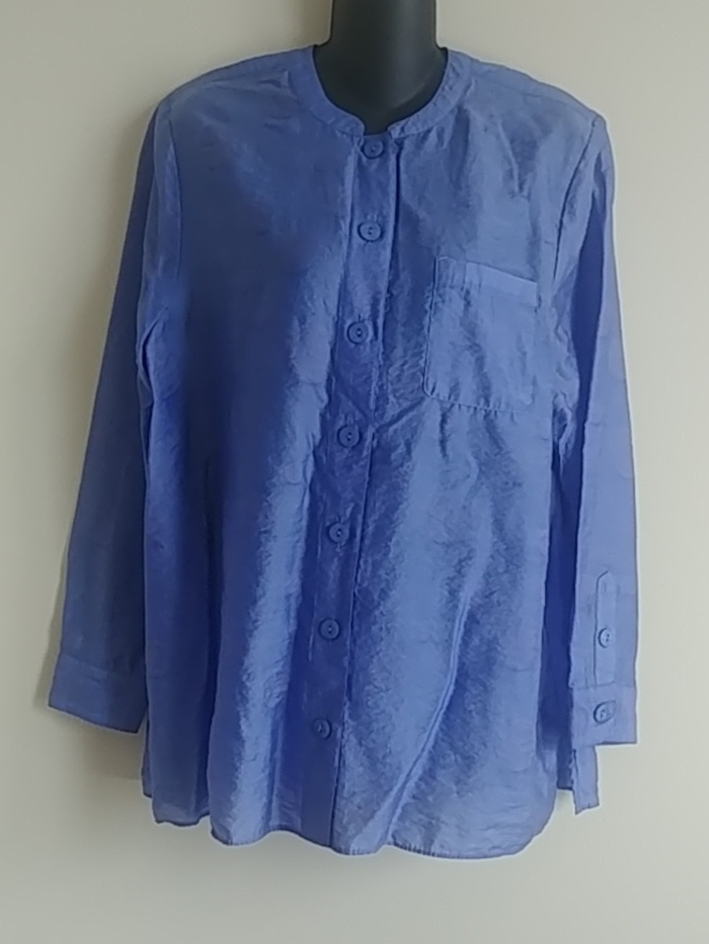 Isaac Mizrahi Live! Tone on Tone Button Front Shirt